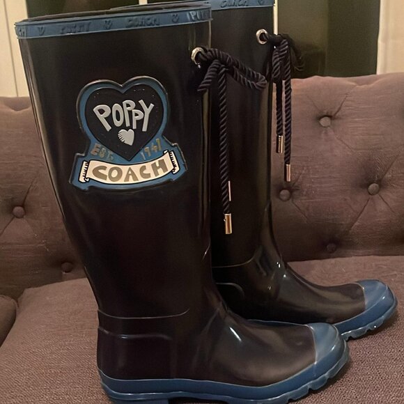 Coach Poppy Rain Boots - Size 9 - Picture 6 of 9